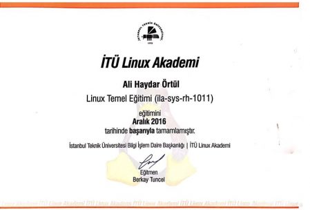 ali örtül linux sertifikası