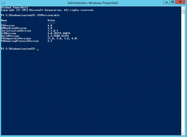 ResetRunspaceState is not supported on the server. The server must be running Windows PowerShell 5.0 or greater.