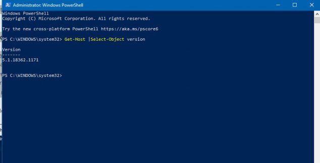 Powershell versiyonu öğrenme