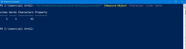 Powershell ile karakter saydırma