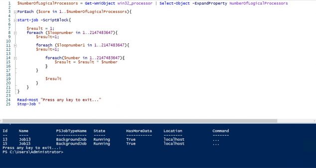 Powershell ile stres testi