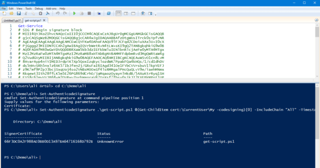 Powershell Set-AuthenticodeSignature