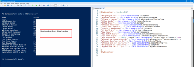 Powershell ile bilgisayar envanteri